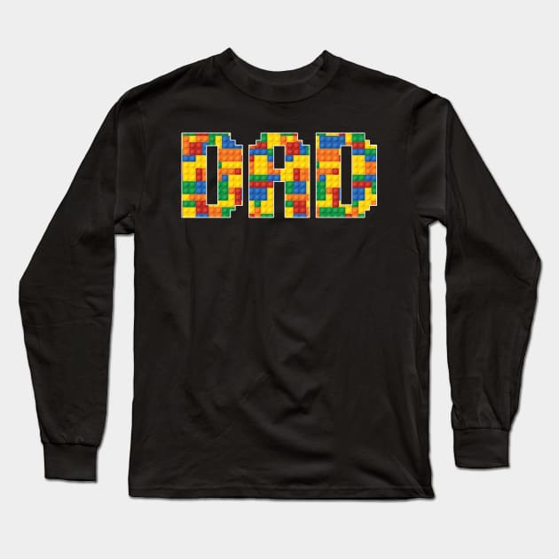 Dad Birthday Building Block B-day Boy Gift For Boys Kids Long Sleeve T-Shirt by tearbytea